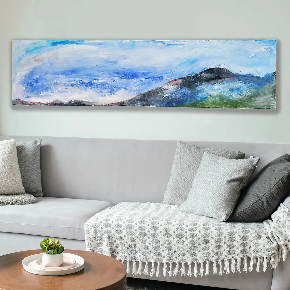 living room with susan eaton painting seascape